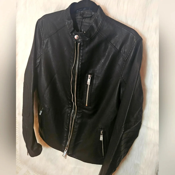 Armani Exchange Blouson Faux Leather Fall Moto Jacket - Picture 3 of 12